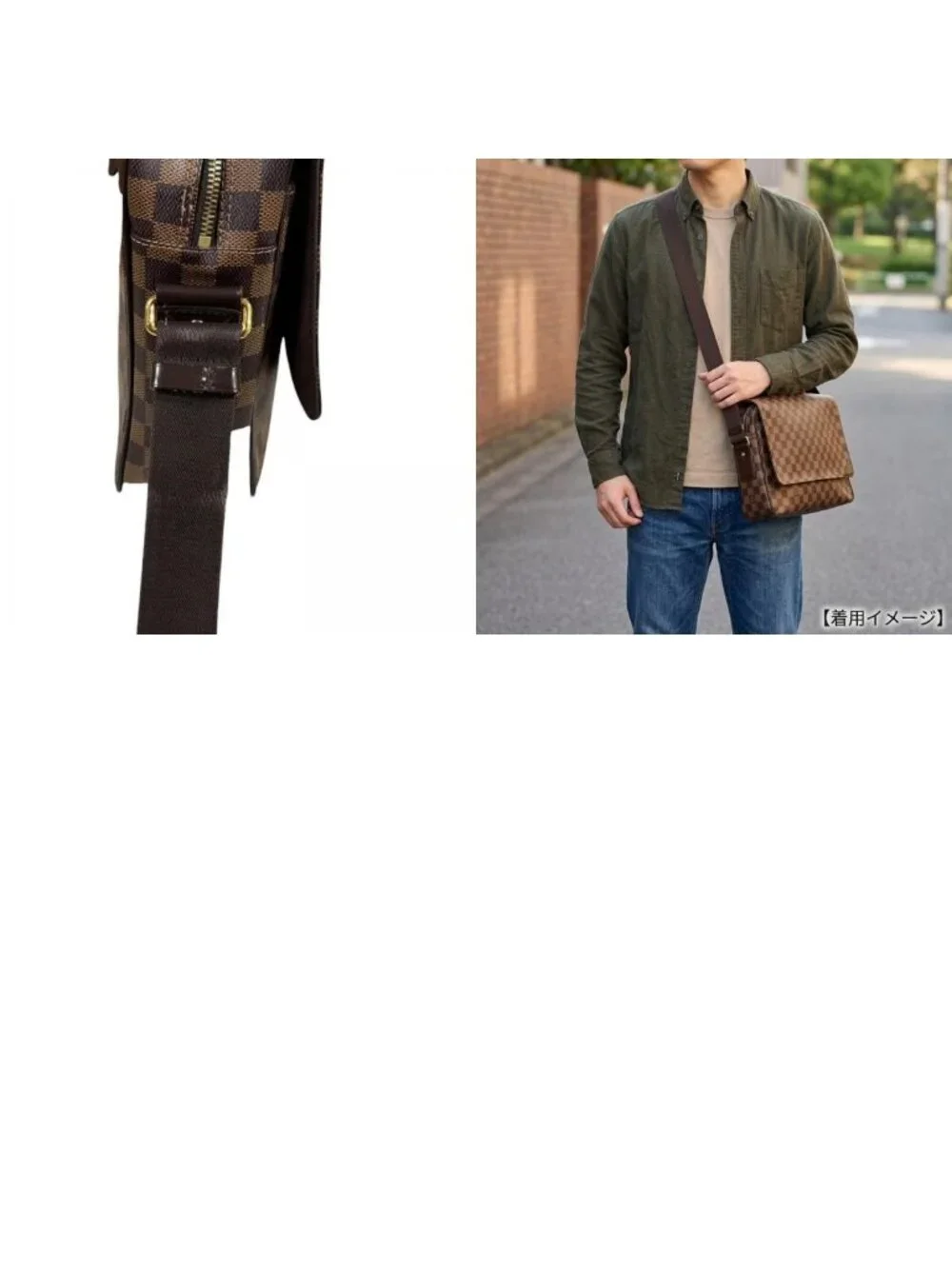 Louis Vuitton Shelton MM Damier Shoulder Bag Canvas Brown